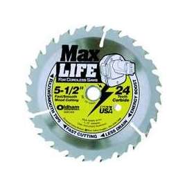 Oldham 550C424 Circular Saw Blade, 5-1/2 in Dia, Carbide Cutting Edge, 5/8 in Arbor, Steel