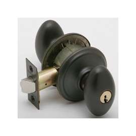 Schlage Siena F51A VSIE716 Keyed Entry Lock, 1-3/8 to 1-3/4 in Thick Door, Brass, Aged Bronze