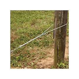 RANCHMATE LTE-125C Large Twist End, 25 in L, Steel, Yellow, Galvanized, For 4 to 8 in Posts, 12.5 ga Barbed Wire