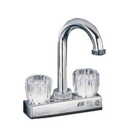 Boston Harbor Non-Metallic Bar Faucet, 2 Handle, 10.24 In L X 6.34 In W X 2.36 In H, Chrome
