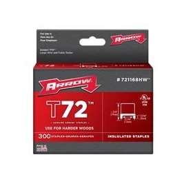 Arrow T72 Series 721168HW Insulated Crown Staple, 13/64 in L Leg