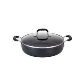 T-fal B3628264 Sauce Pan with Lid, 5 qt Capacity, Aluminum, Black