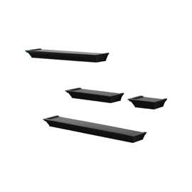 Knape & Vogt Shelf-Made 0139-BK4 Mantel Shelf Kit, 20 lb Weight Capacity, 4-Shelf, 3-1/2 in W, Wood