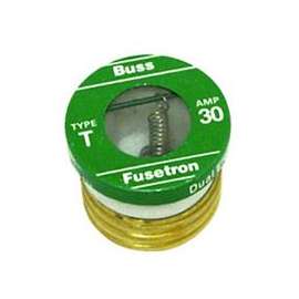 Bussman BP/T-30 Time-Delay Plug Fuse, 30 A, 125 V, 10 kA IR