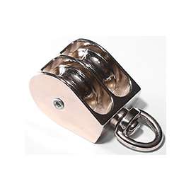 BARON 0178ZD-1-1/2 Swivel Eye Double Rope Pulley, 5/16 in Rope