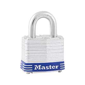 Master Lock 1D Keyed Padlock, 1-3/4 in W Body, 15/16 in H Shackle, Steel