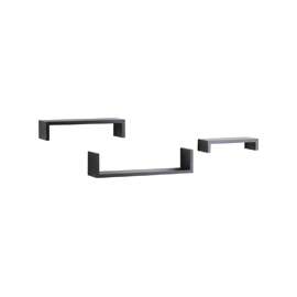 Knape & Vogt Shelf-Made 243-BK Ledge Kit, 40 lb Weight Capacity, 3-Shelf, Wood