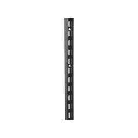 Knape & Vogt 82 BLK 39 Double Slot Shelf Standard, 450 lb Weight Capacity, Wall Mounting, 14 ga, Steel