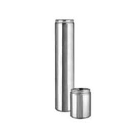 SELKIRK 208018U Chimney Pipe, 8 in ID, 18 in L, Stainless Steel