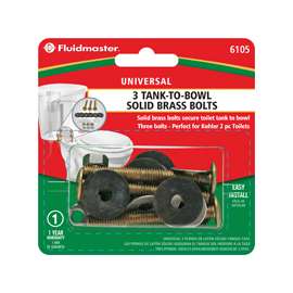 Fluidmaster 6105 Tank-to-Bowl Bolt, Brass, For Rocking Toilets