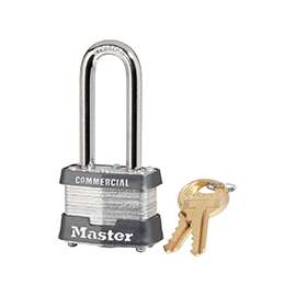 Master Lock 3KALH 0851 Keyed Padlock, 1-9/16 in W x 1-9/16 in H Body, 2 in H Shackle, Steel
