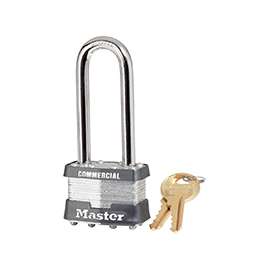 Master Lock 1KALJ 2729 Keyed Padlock, 1-3/4 in W x 1-5/16 in H Body, 2-1/2 in H Shackle, Steel