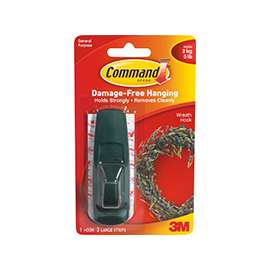 Command 17003-GR Utility Hook, 5 lb Weight Capacity, Plastic