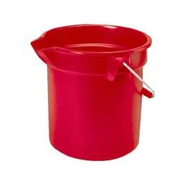 Rubbermaid Professional Plus 296300RED Bucket, 10 qt Capacity, Round, Plastic, Red