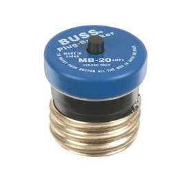 Bussman VPKMB-20 Plug Fuse, 20 A, 125 V, 10 kA IR
