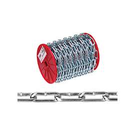 Campbell 0722827 Straight Link Coil Chain, 520 lb Working Load Limit, #2/0, Steel, Zinc