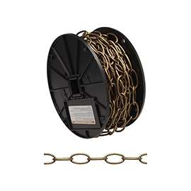 Campbell 072-2000 Decorator Chain, 35 lb Working Load Limit, #10, Metal, Brass