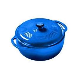 Lodge EC6D33 Dutch Oven, 6 qt Capacity, Iron, Blue