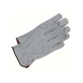 Boss 4065M Gunn Cut Driver Gloves, M, Split Cowhide Leather, Gray