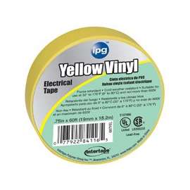 IPG 85830 Electrical Tape, 60 ft L, PVC Backing, Yellow