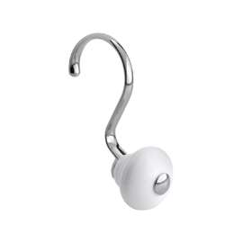 iDESIGN 75371 Decorative Shower Curtain Hook, Steel, Chrome
