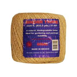 T.W. Evans Cordage 37-301 Binder Twine, 2500 ft L, #5 Dia, Natural Tan