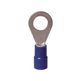 GB 10-104 Ring Terminal, 600 V, 16 to 14 AWG, Vinyl Insulation, Blue
