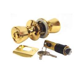 American Hardware D-099B Entrance Lockset, 1-3/8 to 1-5/8 in Thick Door, Brass