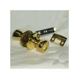 American Hardware D-601B Door Passage Lockset, 1-3/16 to 2 in Thick Door, Metal, Brass