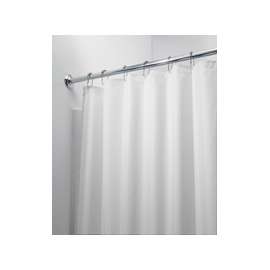 iDESIGN 14652 Shower Curtain/Liner, 72 in L, 72 in W, Polyester, White