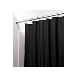 iDESIGN 14659 Shower Curtain/Liner, 72 in L, 72 in W, Polyester, Black