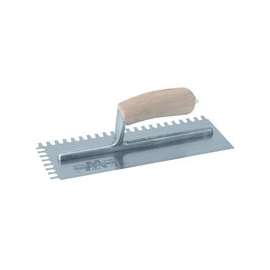 Marshalltown 704S Trowel, 11 in L, 4-1/2 in W, U Notch, 3/32 in W x 3/32 in D Notch