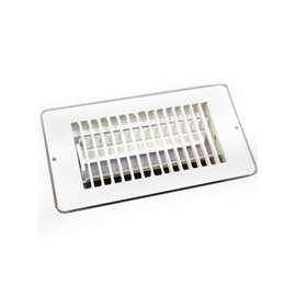 American Hardware V-056IWB Floor Register, 4 in W x 8 in H Duct Opening, Steel, White