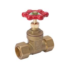 B & K ProLine 100-803NL Gate Valve, 1/2 in Compression, Bronze/Brass