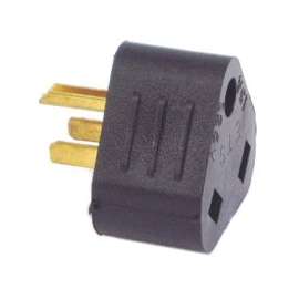 US Hardware RV-307C Adapter, 30 A Female, 15 A Male, 125 V, Male Plug, Female
