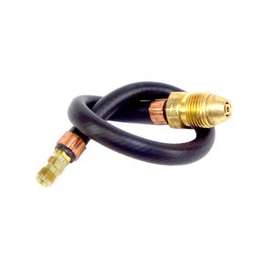 US Hardware RV-339B Propane Hose, 1/4 in POL x Male Flare, 15 in L, Rubber