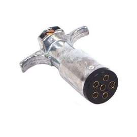 US Hardware RV-494C Trailer Connector with Grip, 6-Pole, Male Contact