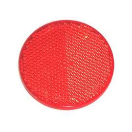 American Hardware RV-657C Self-Adhesive Safety Reflector, 2 in Dia, Plastic, Red