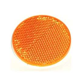 American Hardware RV-658C Self-Adhesive Safety Reflector, 2 in Dia, Plastic, Amber