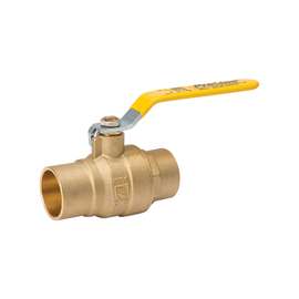 B & K 107-856NL Ball Valve, 1-1/4 in Compression, 2 Ports/Ways, Brass