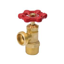 B & K ProLine 102-003 Boiler Drain Valve, 1/2 in MPT x Hose, Brass