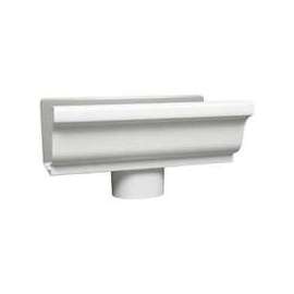 Amerimax 27010 Gutter End with Drop, Aluminum, White, for 5 in K-Style Gutter System
