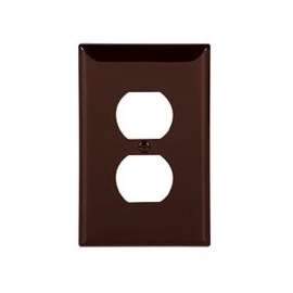 Eaton Wiring Devices PJ8B Mid-Size Duplex and Single Receptacle Wallplate, 1-Gang, Polycarbonate, Brown