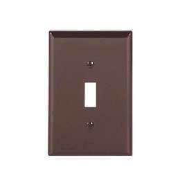 Eaton Wiring Devices PJ1B Mid-Size Wallplate, 1-Gang, Polycarbonate, Brown