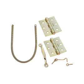 National Hardware 748410 Screen Door Hinge Set, Steel, Satin Brass