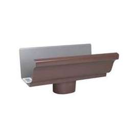 Amerimax 2501019 Gutter End with Drop, Aluminum, Brown, for 5 in K-Style Gutter System