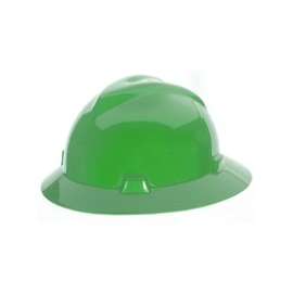 MSA SWX00426 Hard Hat, 4-Point Textile Suspension, HDPE Shell, Green