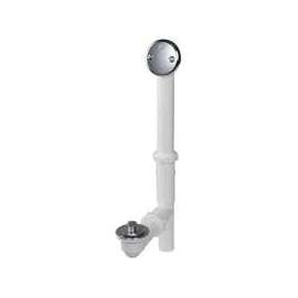 Keeney 62AW Bath Drain Assembly, Plastic/Zinc, White, Chrome