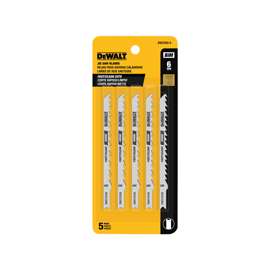DeWALT DW3703-5 Jig Saw Blade, 6 TPI, HCS, Metallic