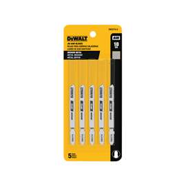 DeWALT DW3774-5 Jig Saw Blade, 18 TPI, HCS, Metallic